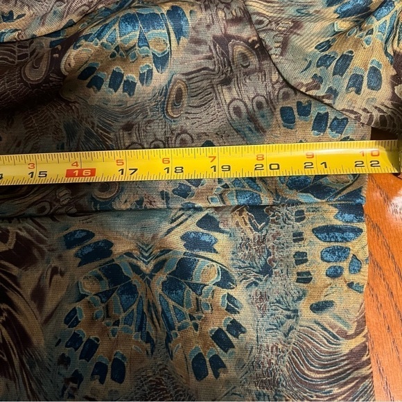 Vintage Faded Glory V-Neck Knot Front Printed Long Sleeve Top 22W-24W Y2K 90s - Picture 13 of 14